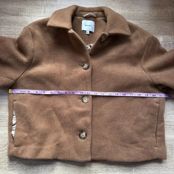 Reformation Enzo Jacket Wool Blend Short Tan Brown XS - Picture 10 of 15